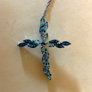 Shades of Blue Cross Pendant